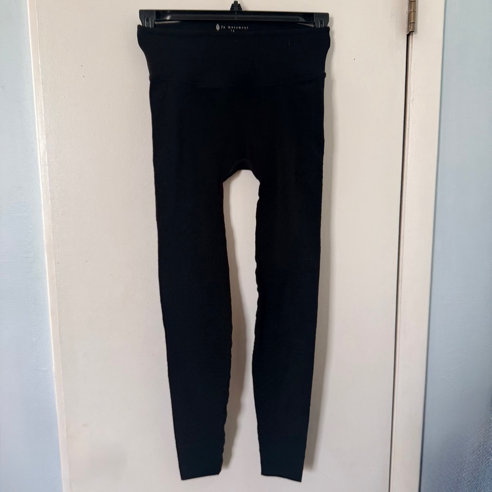 FP Movement by Free People Black Seamless Ecology Yoga Cutouts Ankle Leggings L - Picture 2 of 9
